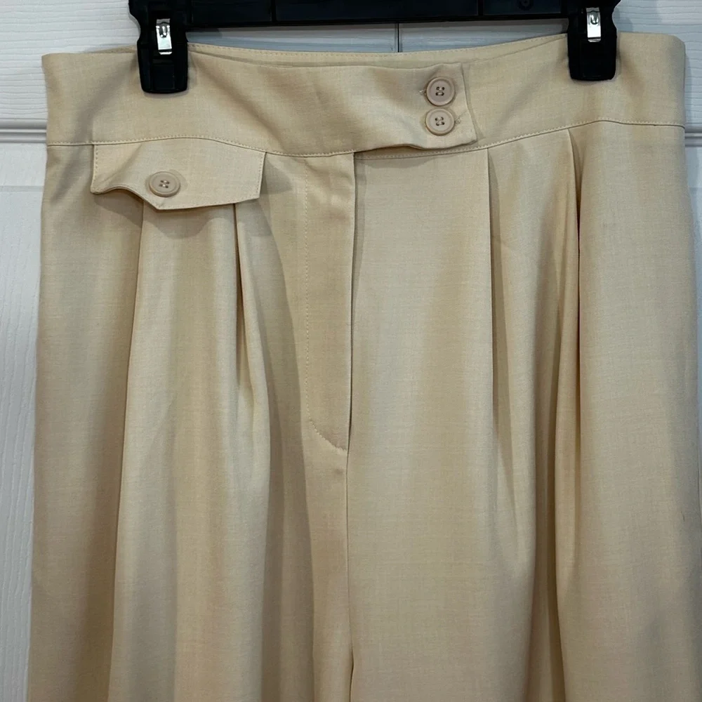 Flying Tomato Cream Extra Wide Leg Pleated Trousers Large NWOT